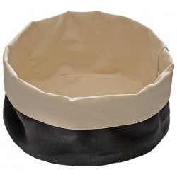 Katoenen broodmand rond beige-zwart